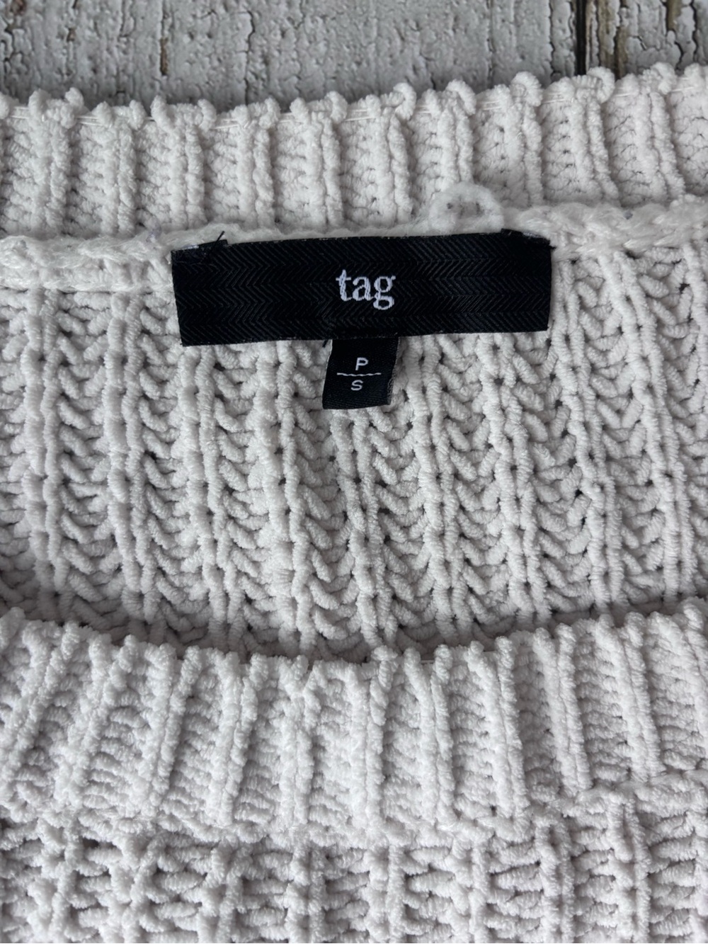 Tag Cream Ribbed Crew Sweater - Picture 4 of 5